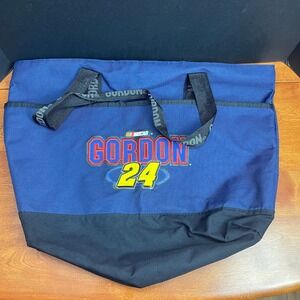NASCAR Jeff Gordon 24 Navy Blue Black Canvas Tote Bag Embroidered Logo Straps